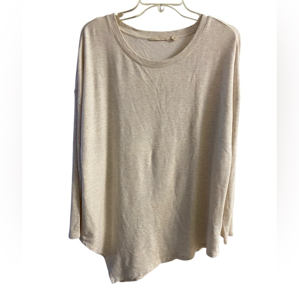 Soft Surroundings Cream‎ Top tunic asymmetrical hem Medium